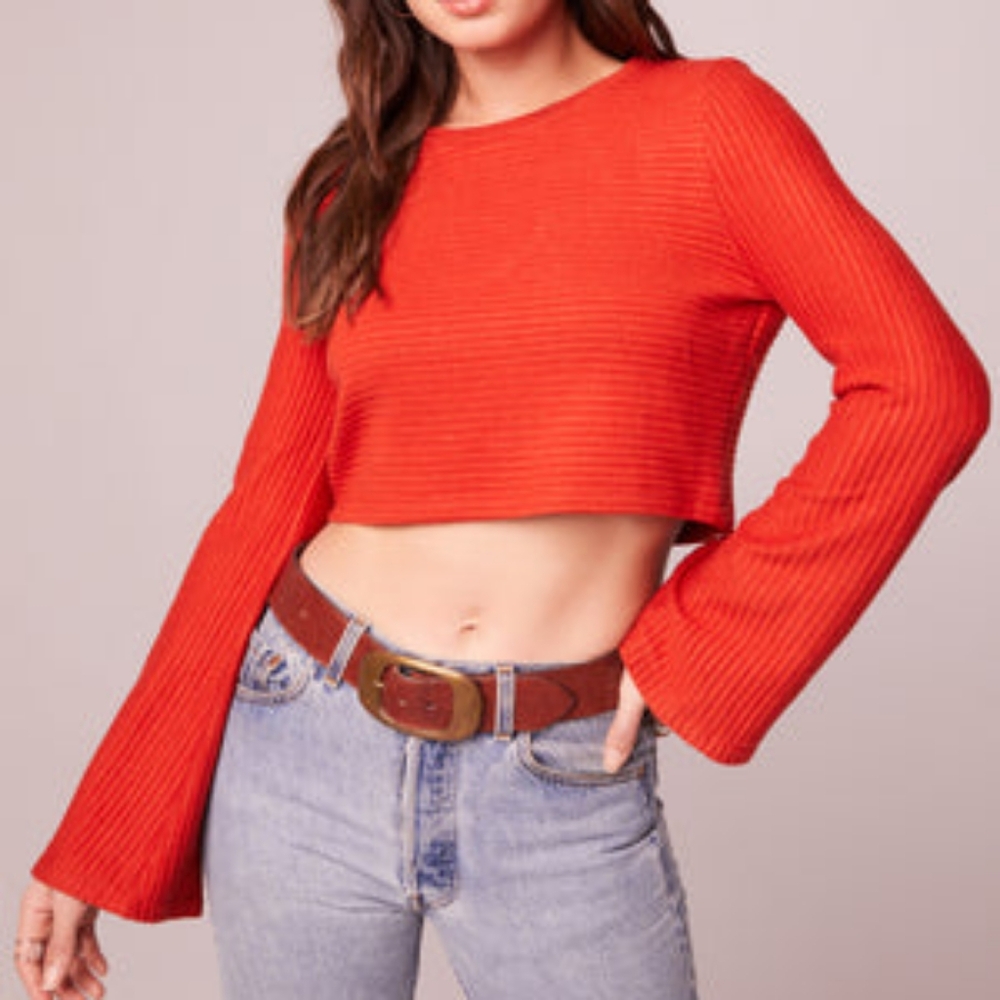 ALIZE RUST LONG SLEEVE CROP TOP SIZE L